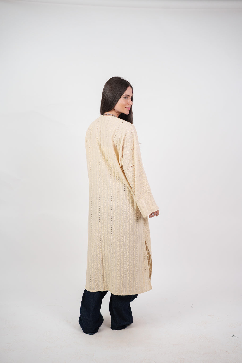 SHEER KNIT OPEN BLOUSE