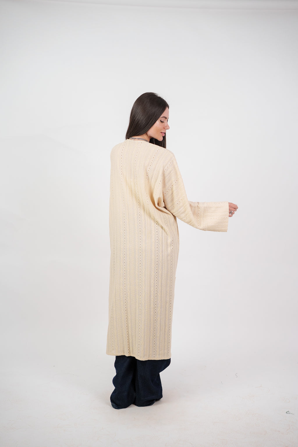 SHEER KNIT OPEN BLOUSE