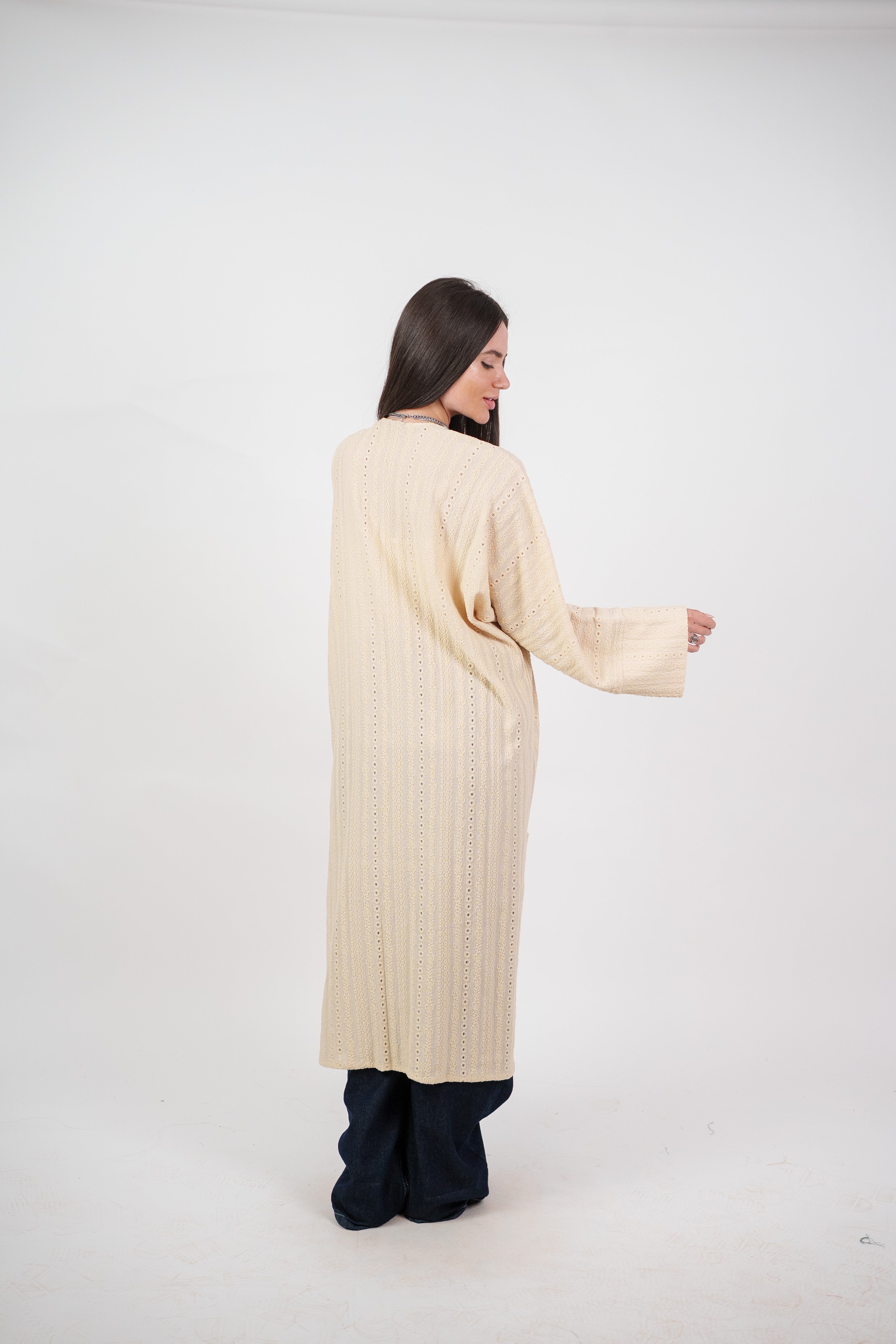 SHEER KNIT OPEN BLOUSE