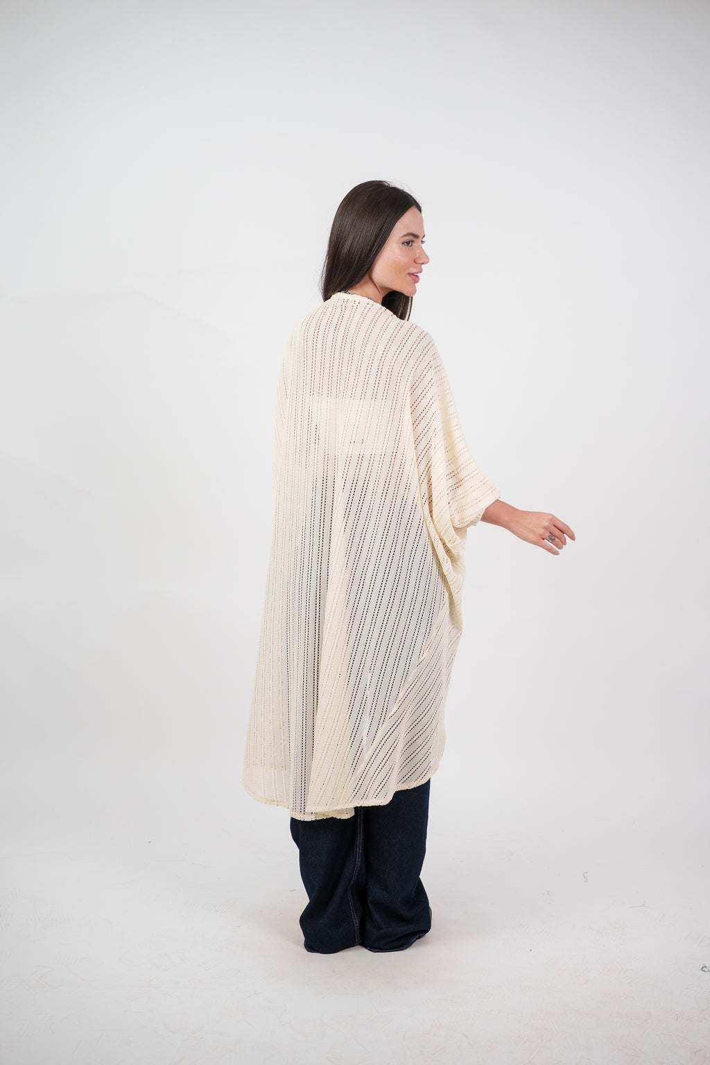 SHEER KNIT OPEN BLOUSE