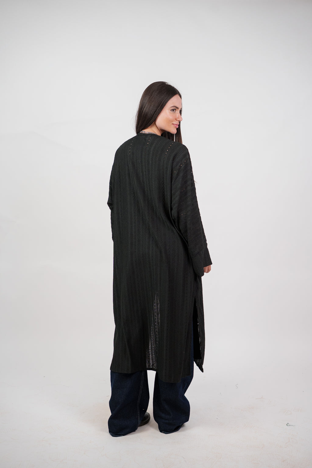 SHEER KNIT OPEN BLOUSE
