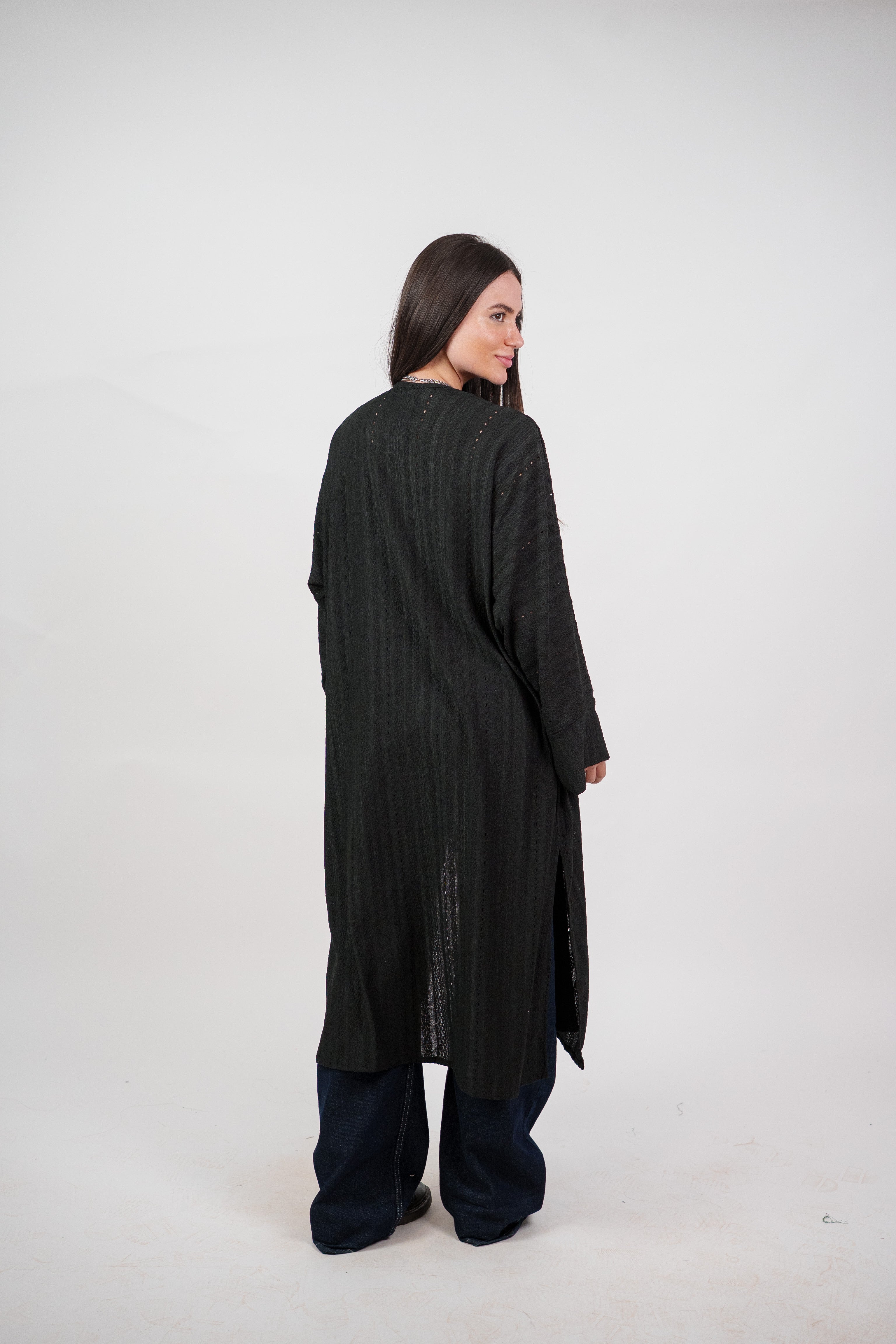 SHEER KNIT OPEN BLOUSE