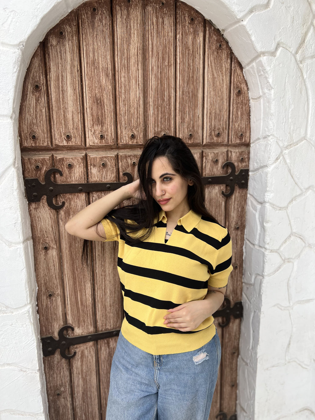 Marseille Knit Polo Blouse