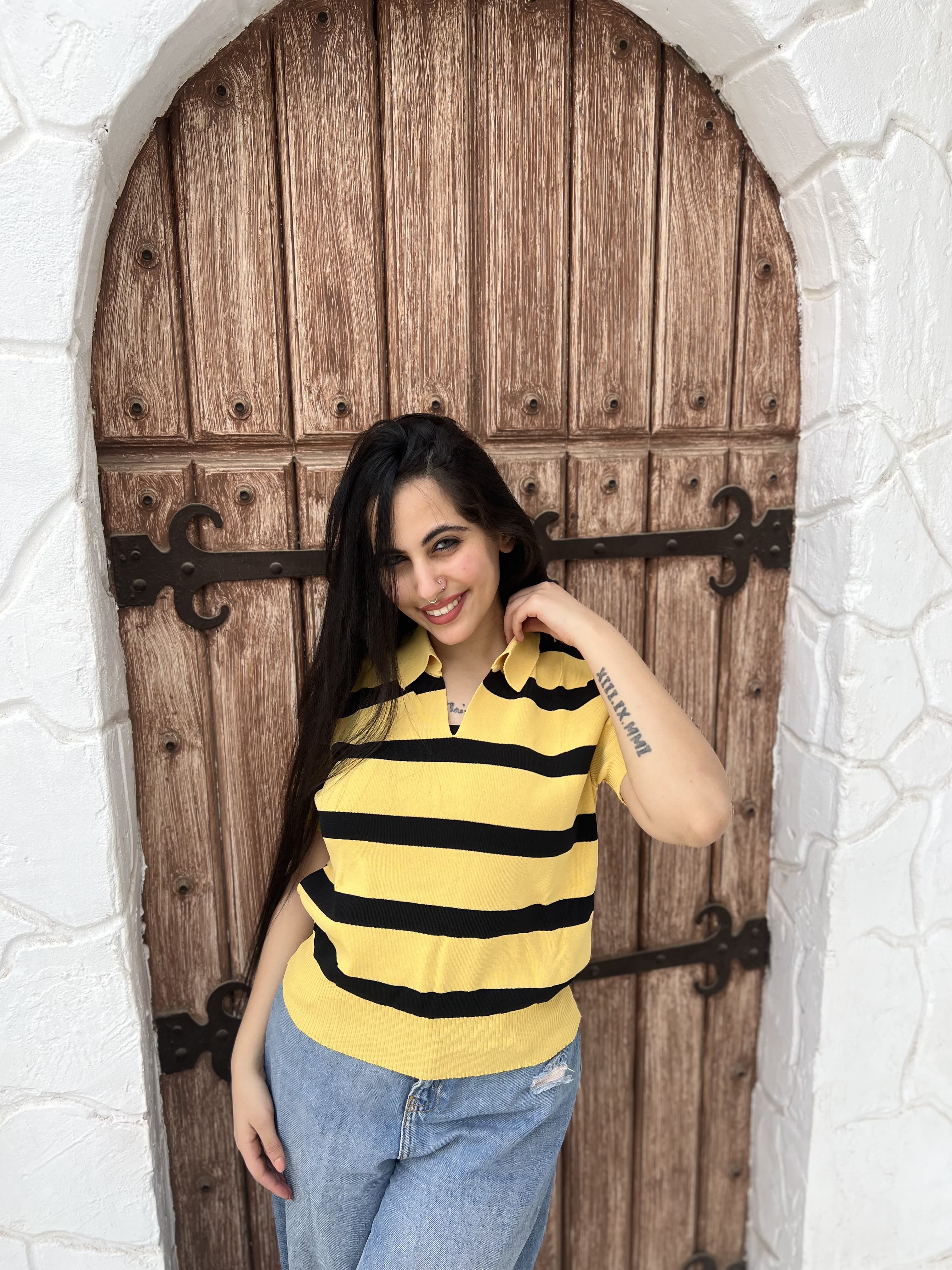 Marseille Knit Polo Blouse