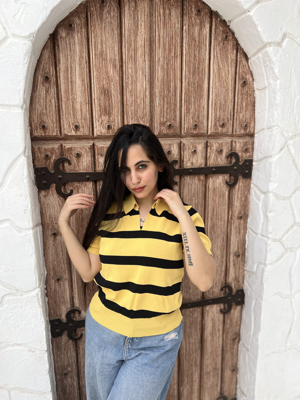 Marseille Knit Polo Blouse
