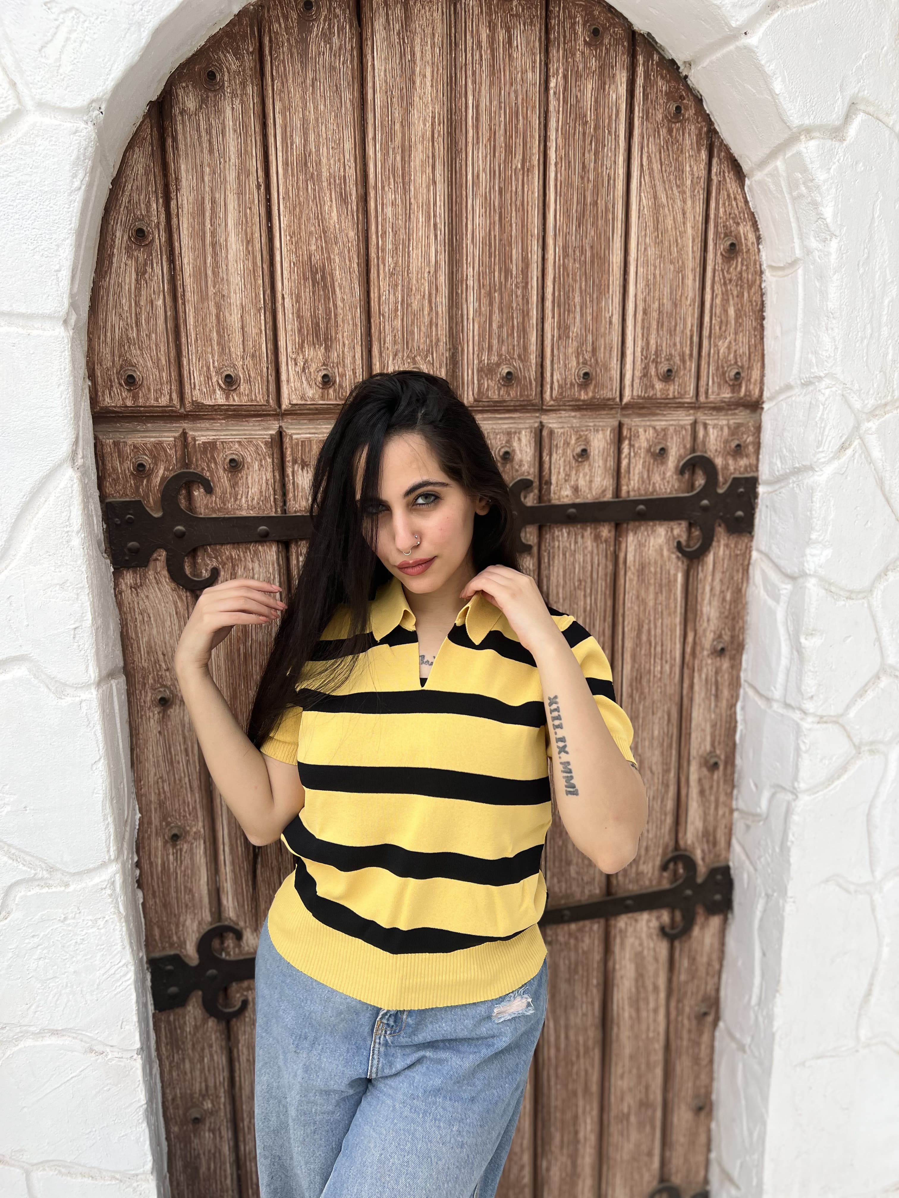 Marseille Knit Polo Blouse