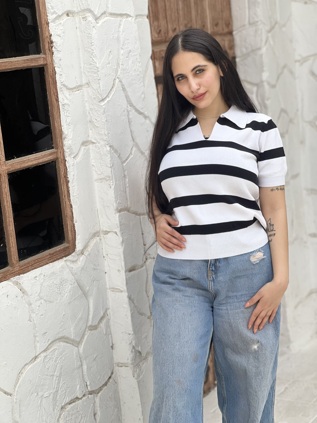 Marseille Knit Polo Blouse