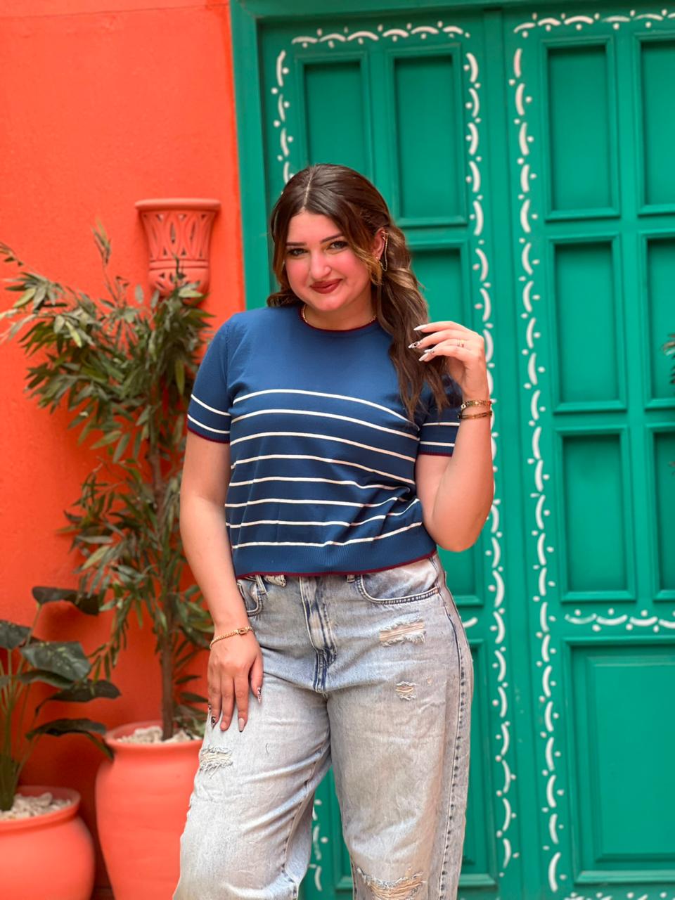 Striped Knit Top