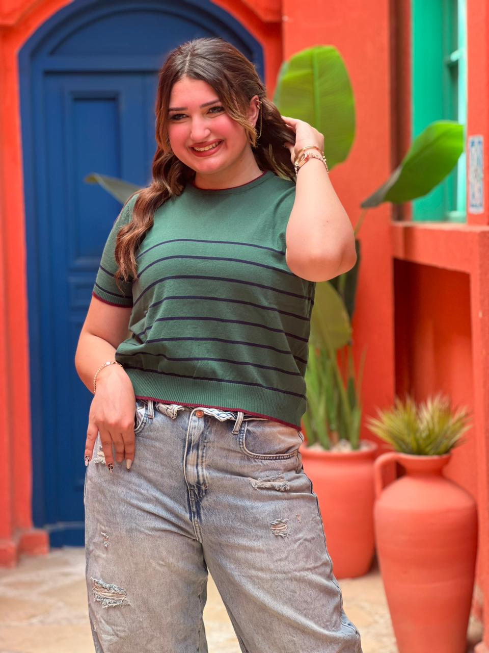 Striped Knit Top