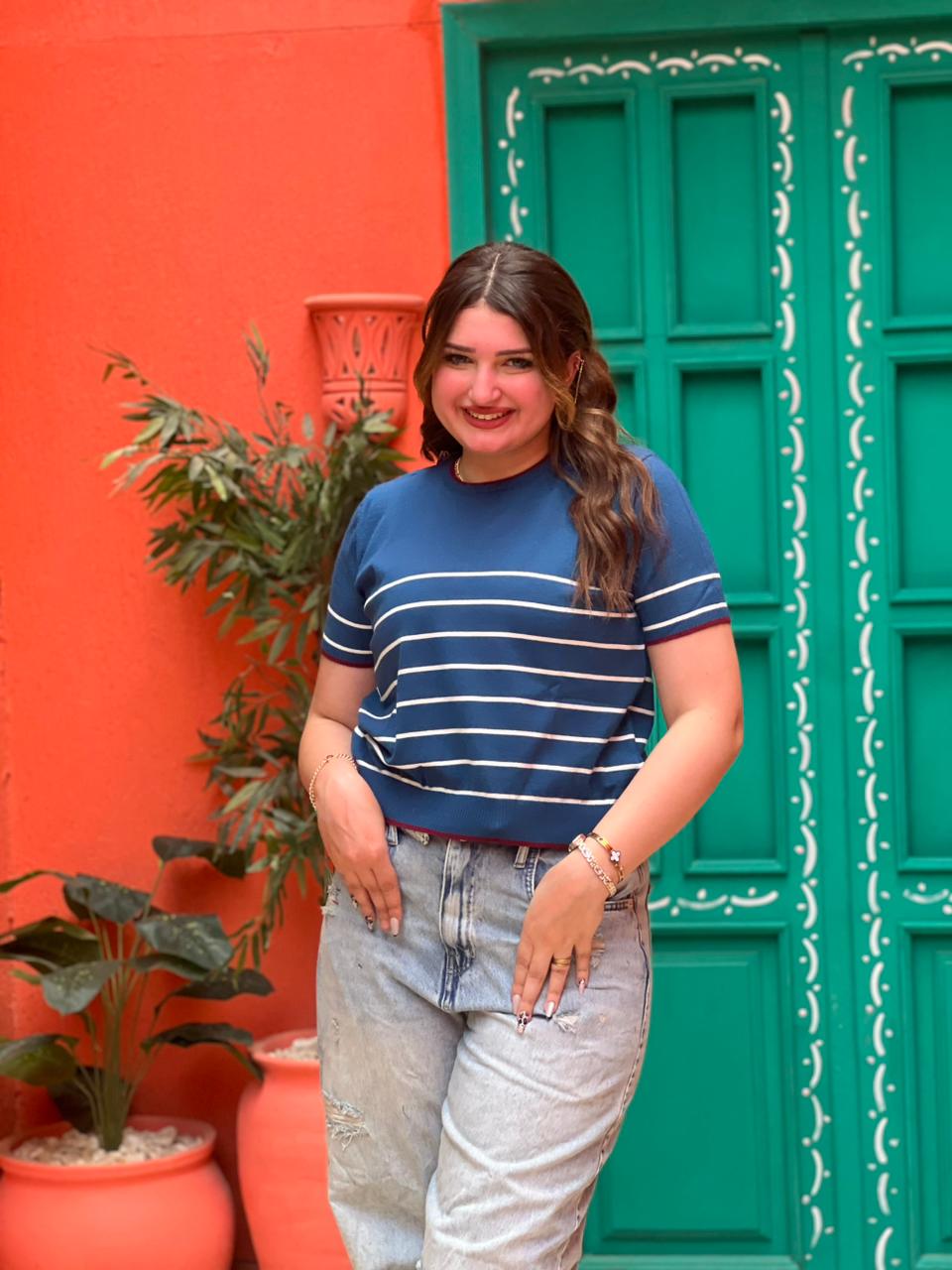 Striped Knit Top