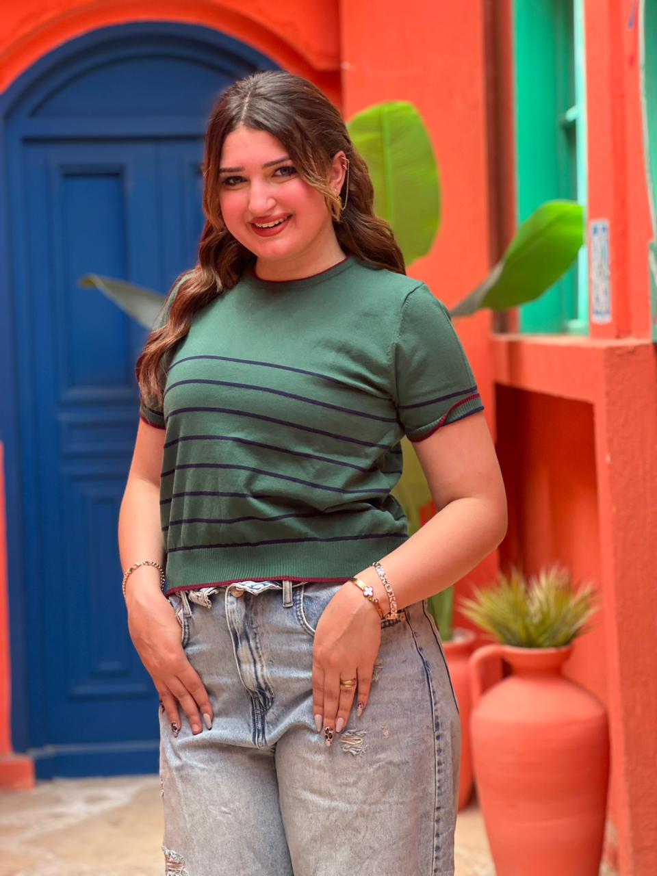 Striped Knit Top