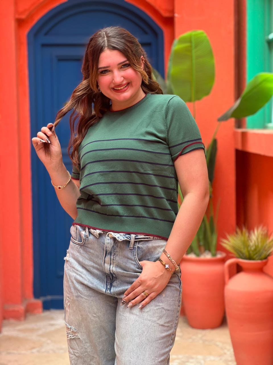 Striped Knit Top