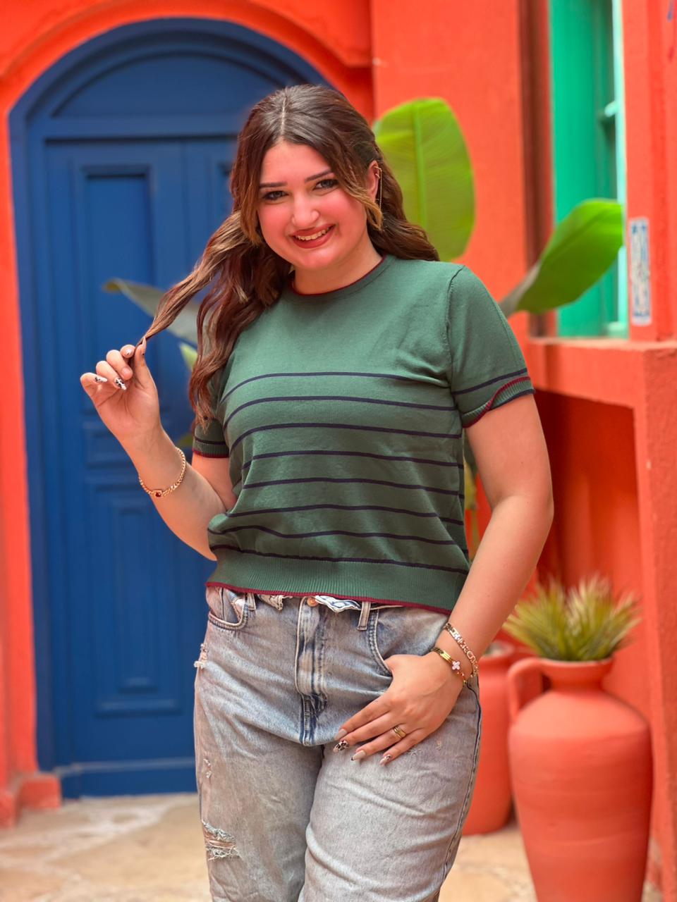 Striped Knit Top