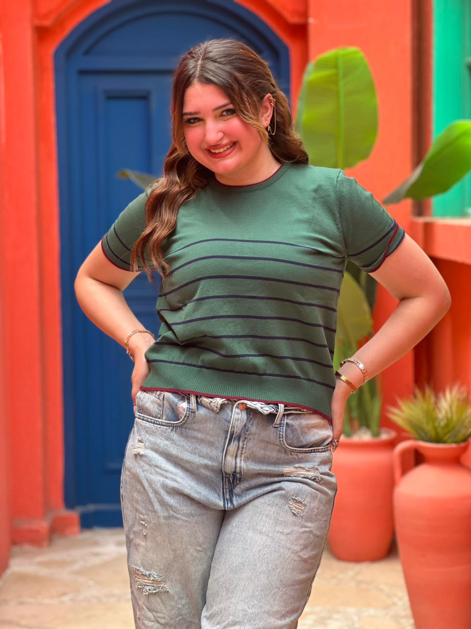 Striped Knit Top