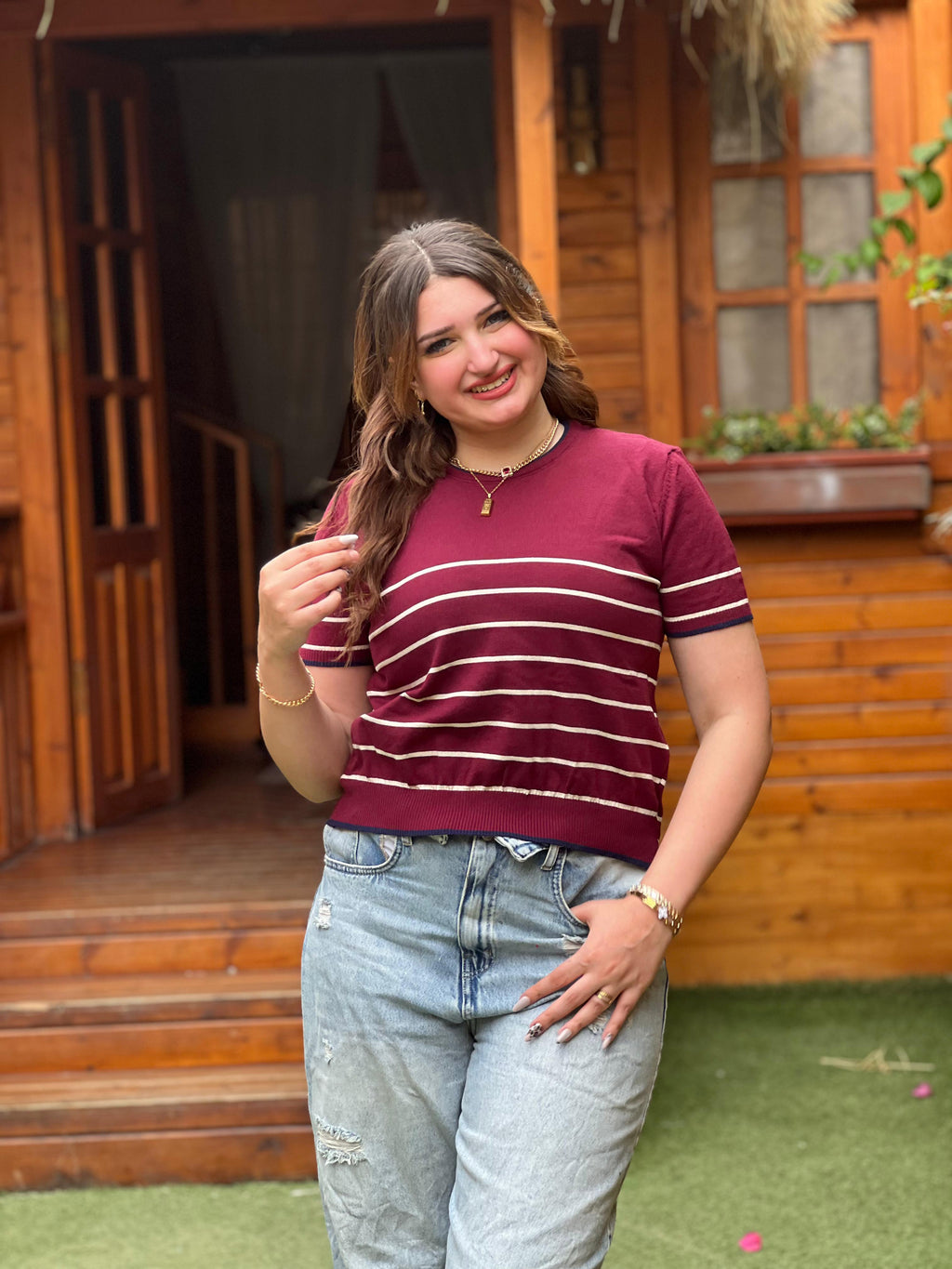 Striped Knit Top