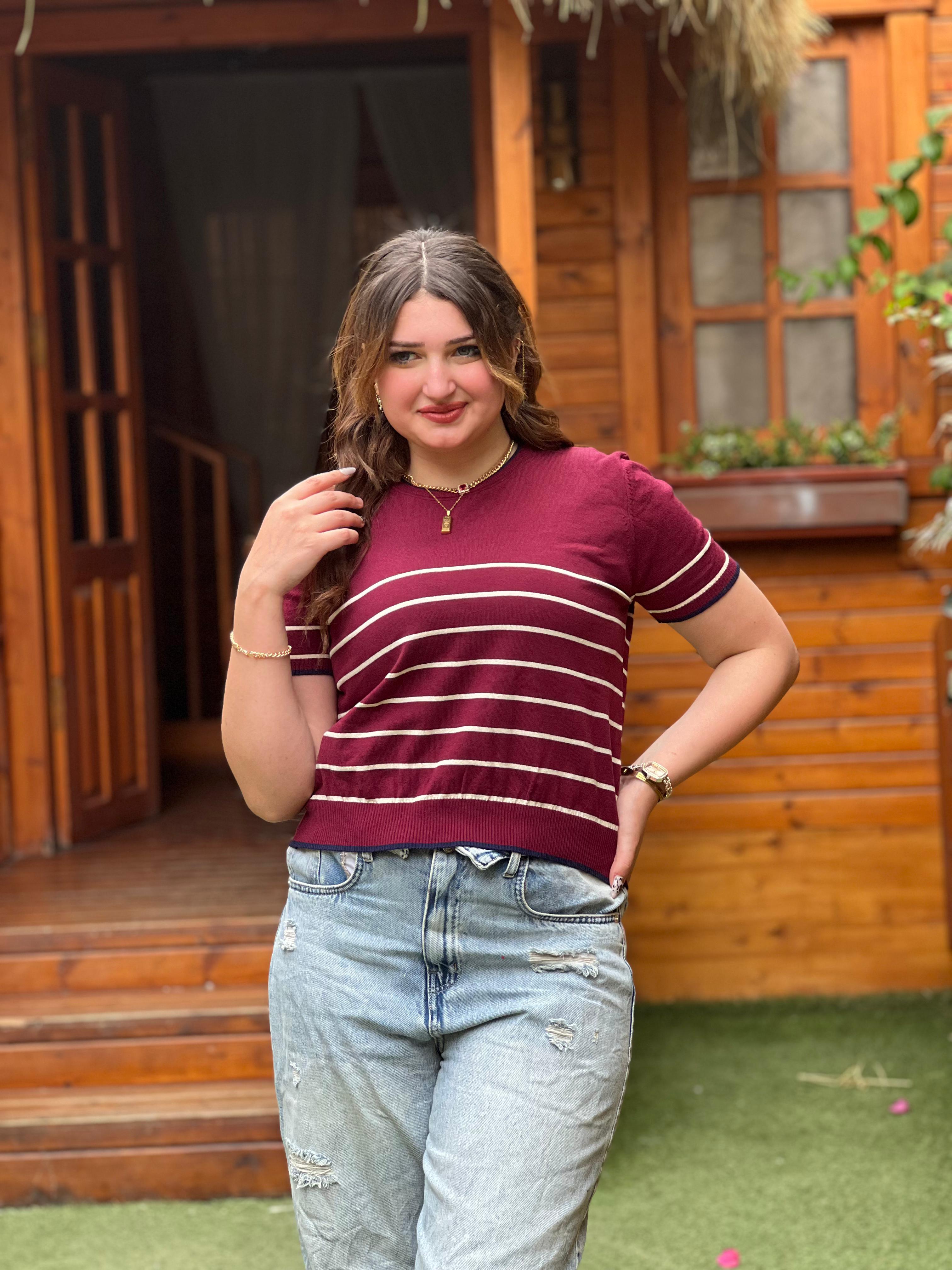 Striped Knit Top