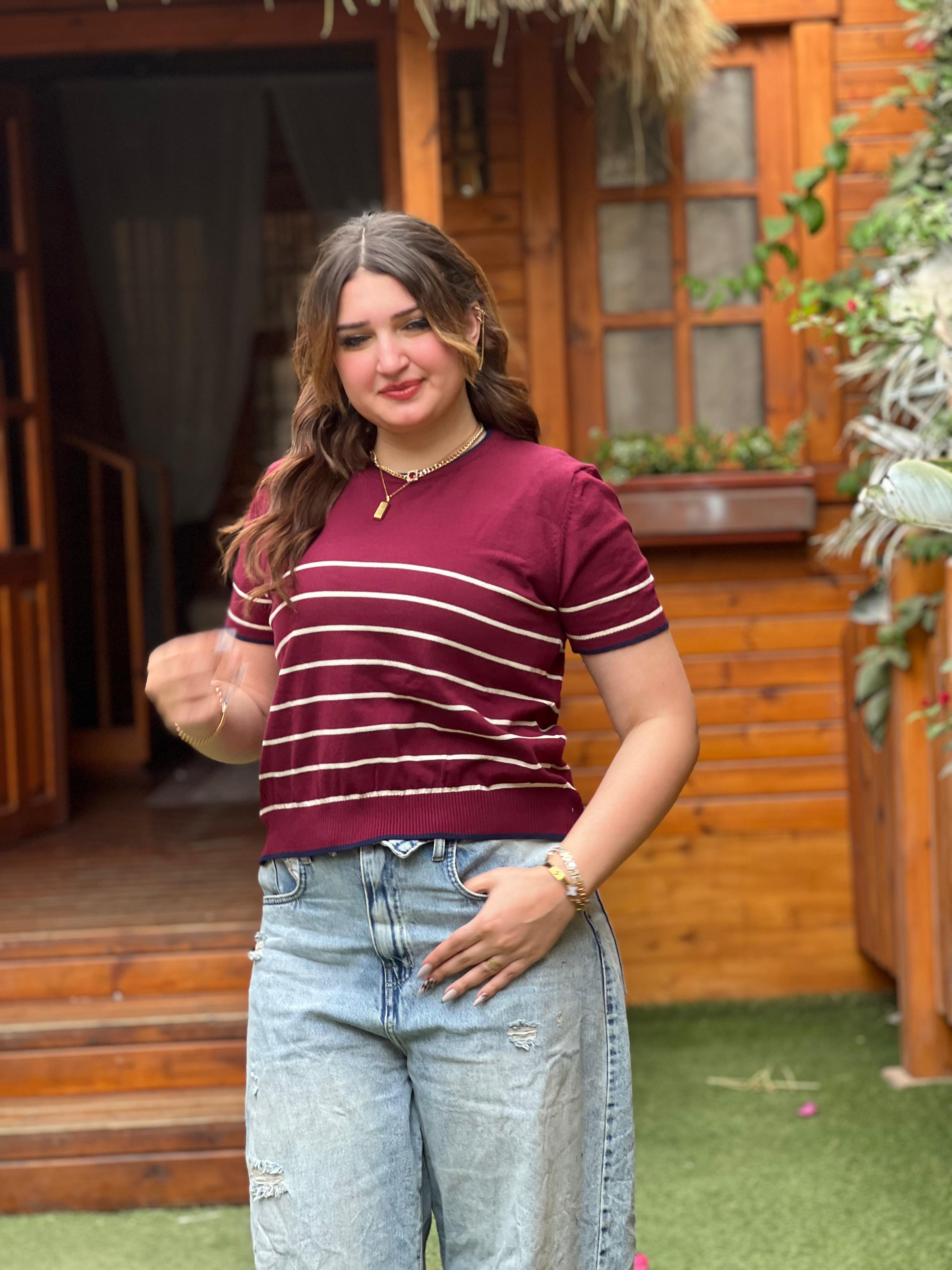 Striped Knit Top