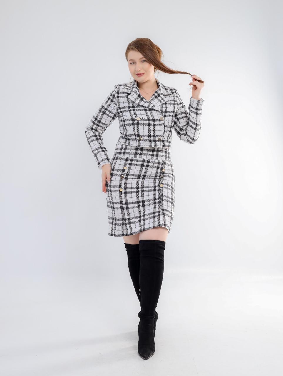 CARO TWEED BUTTONED SKIRT SET