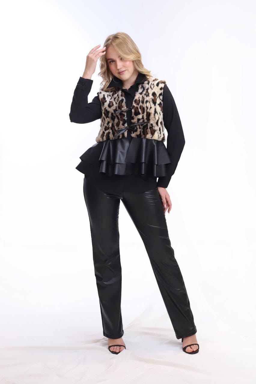 TIGER FUR SLEEVELESS JACKET