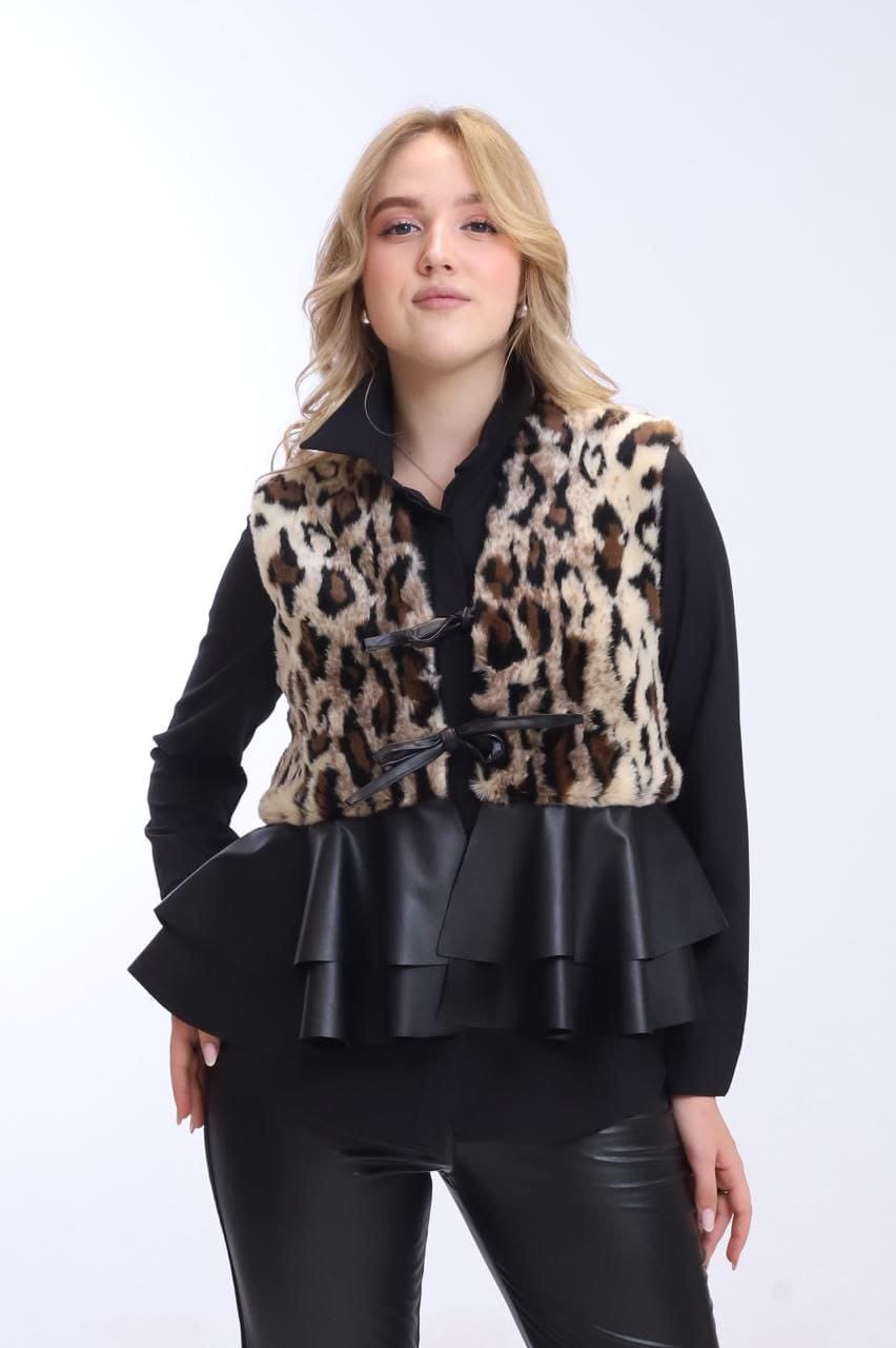 TIGER FUR SLEEVELESS JACKET