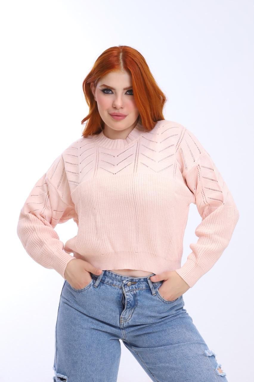 KNITTED LONG-SLEEVE BLOUSE