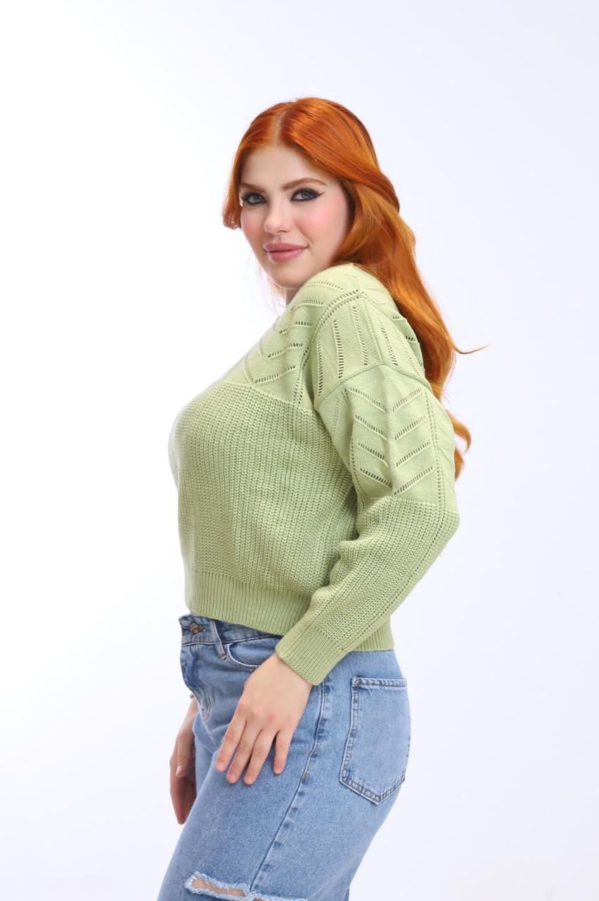 KNITTED LONG-SLEEVE BLOUSE