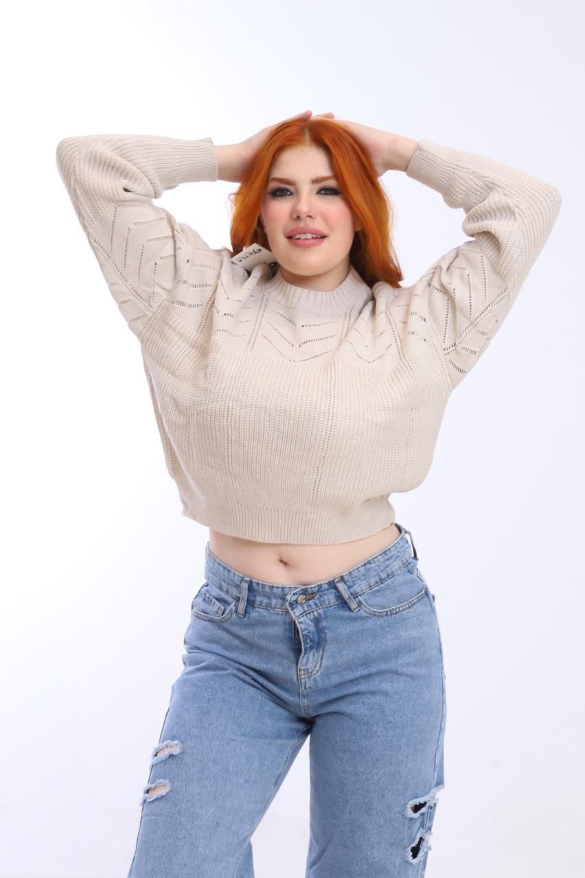 KNITTED LONG-SLEEVE BLOUSE