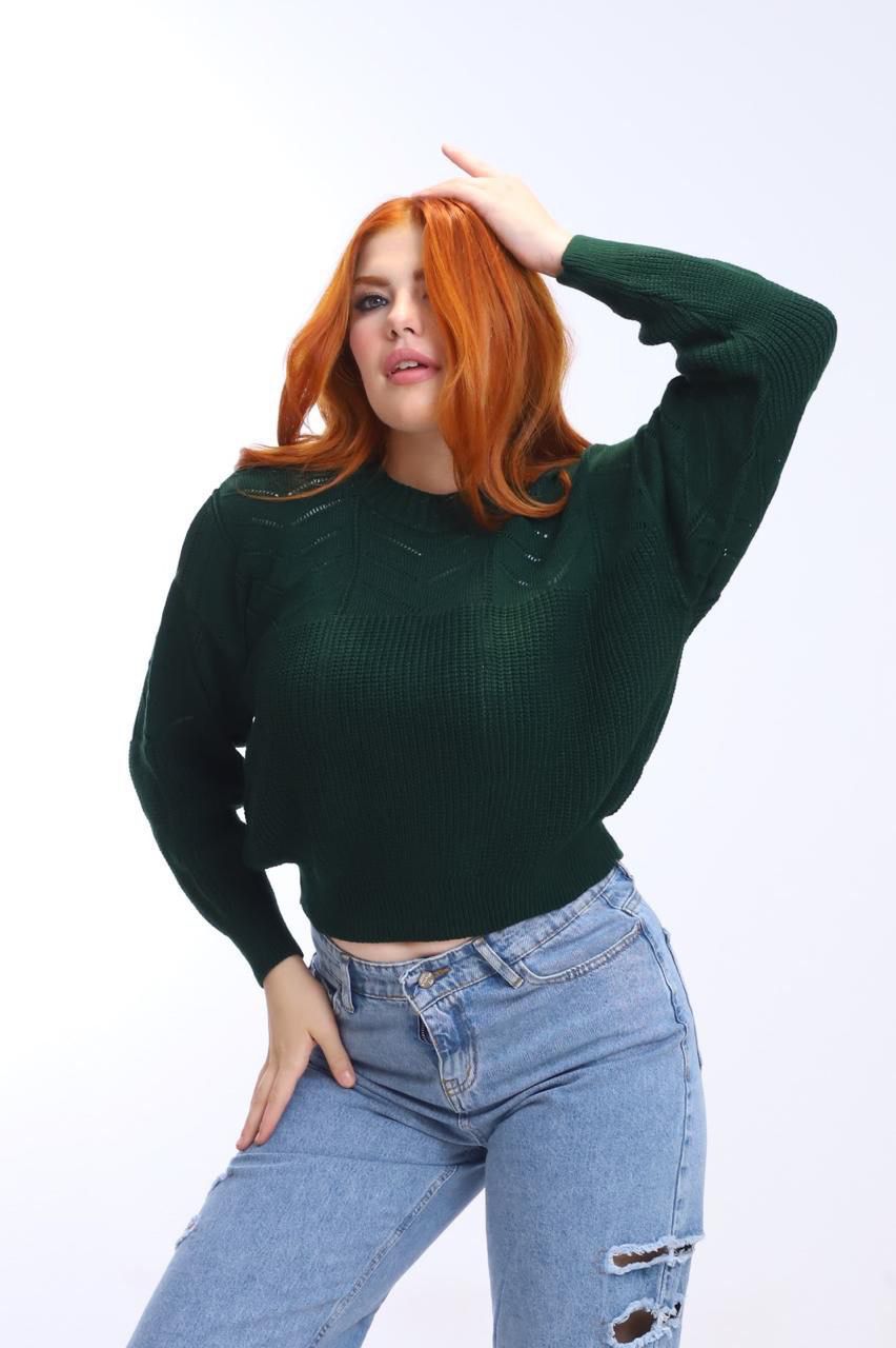 KNITTED LONG-SLEEVE BLOUSE