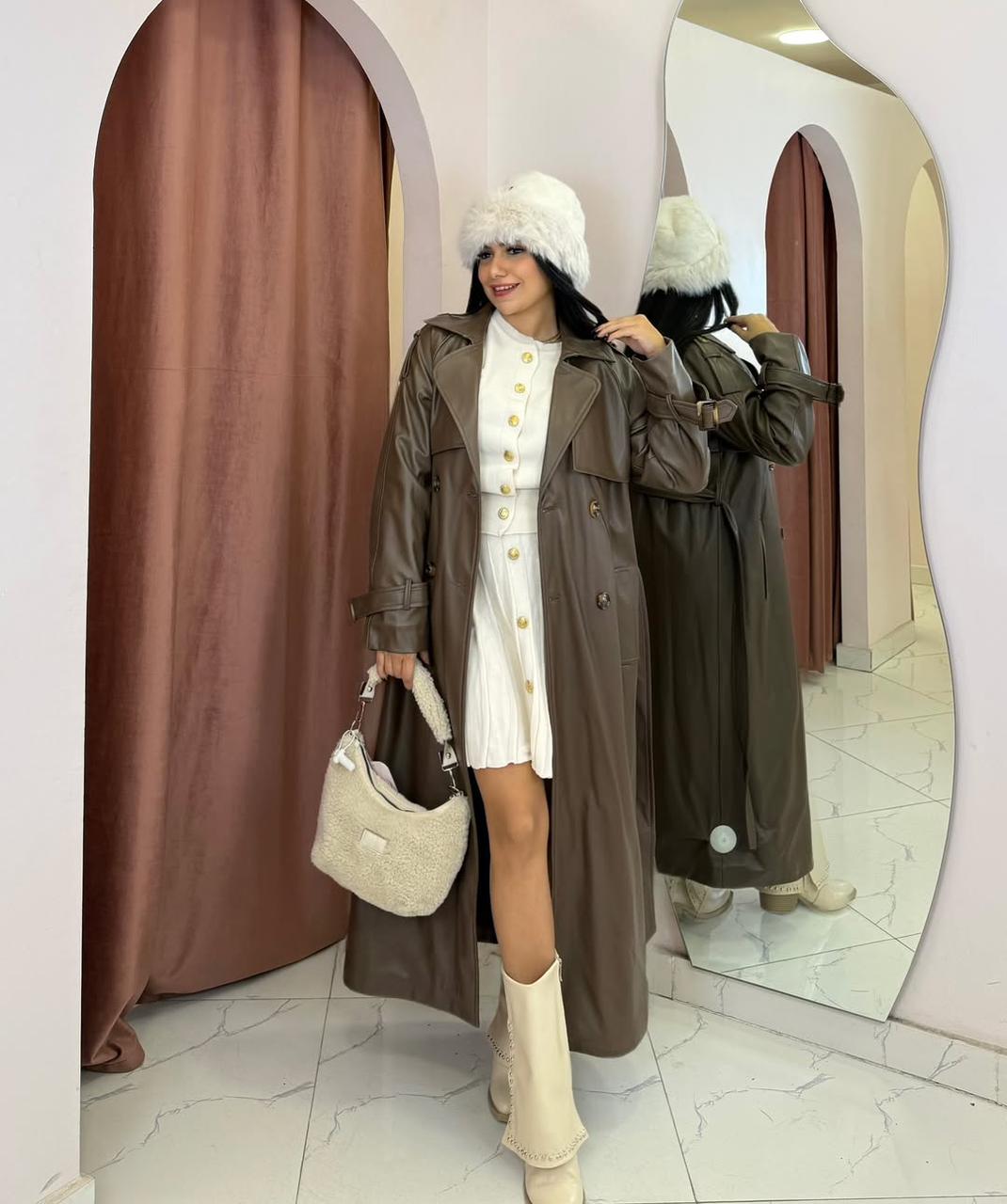 CLASSIC LEATHER TRENCH COAT