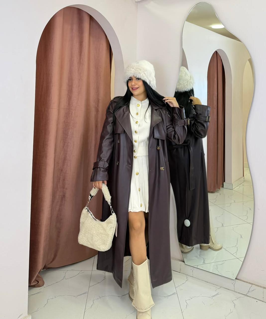 CLASSIC LEATHER TRENCH COAT