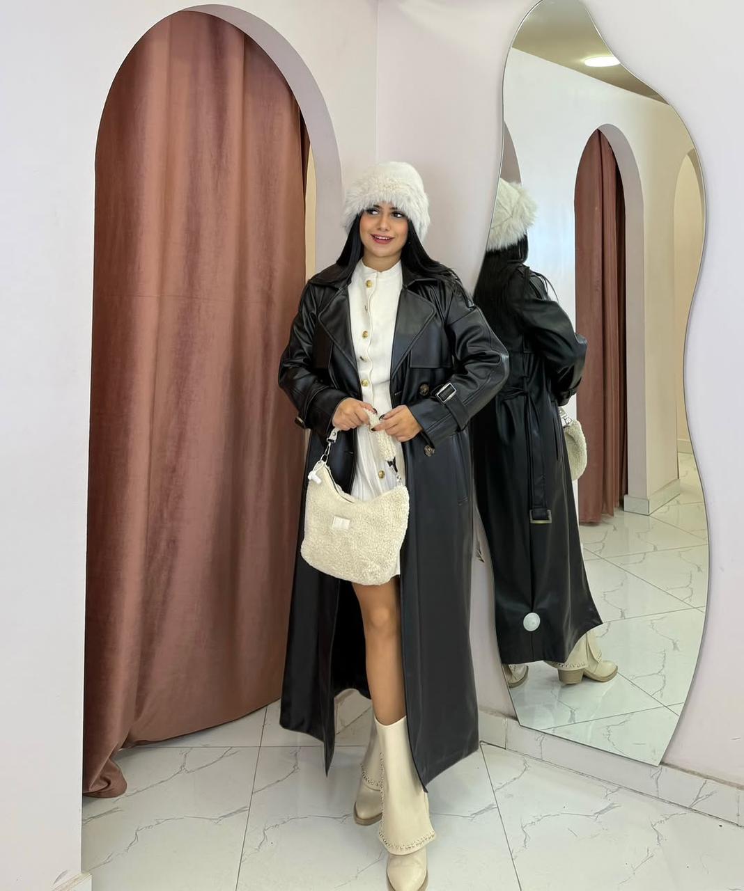 CLASSIC LEATHER TRENCH COAT