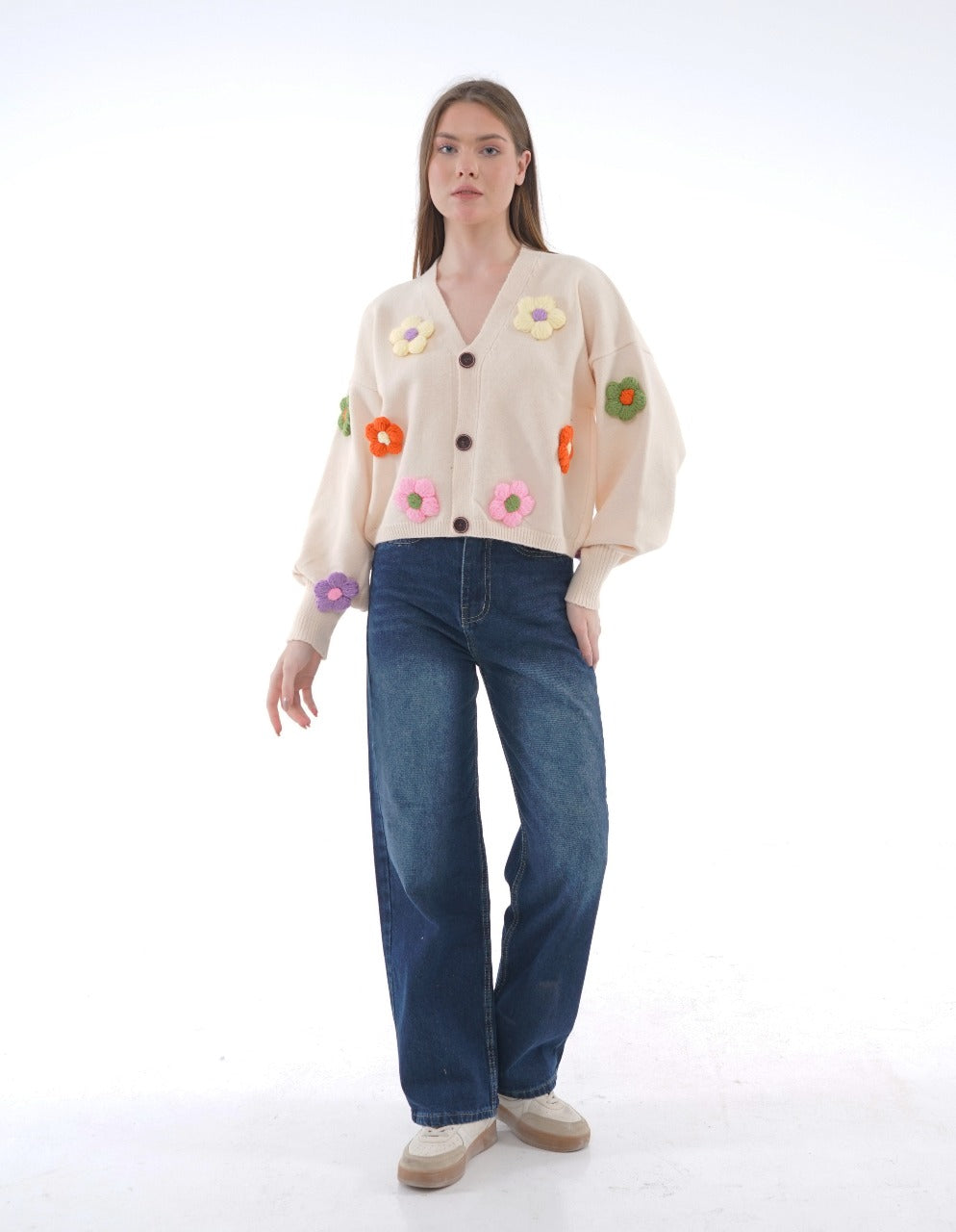 HAND-EMBROIDERED KNIT BLOUSE