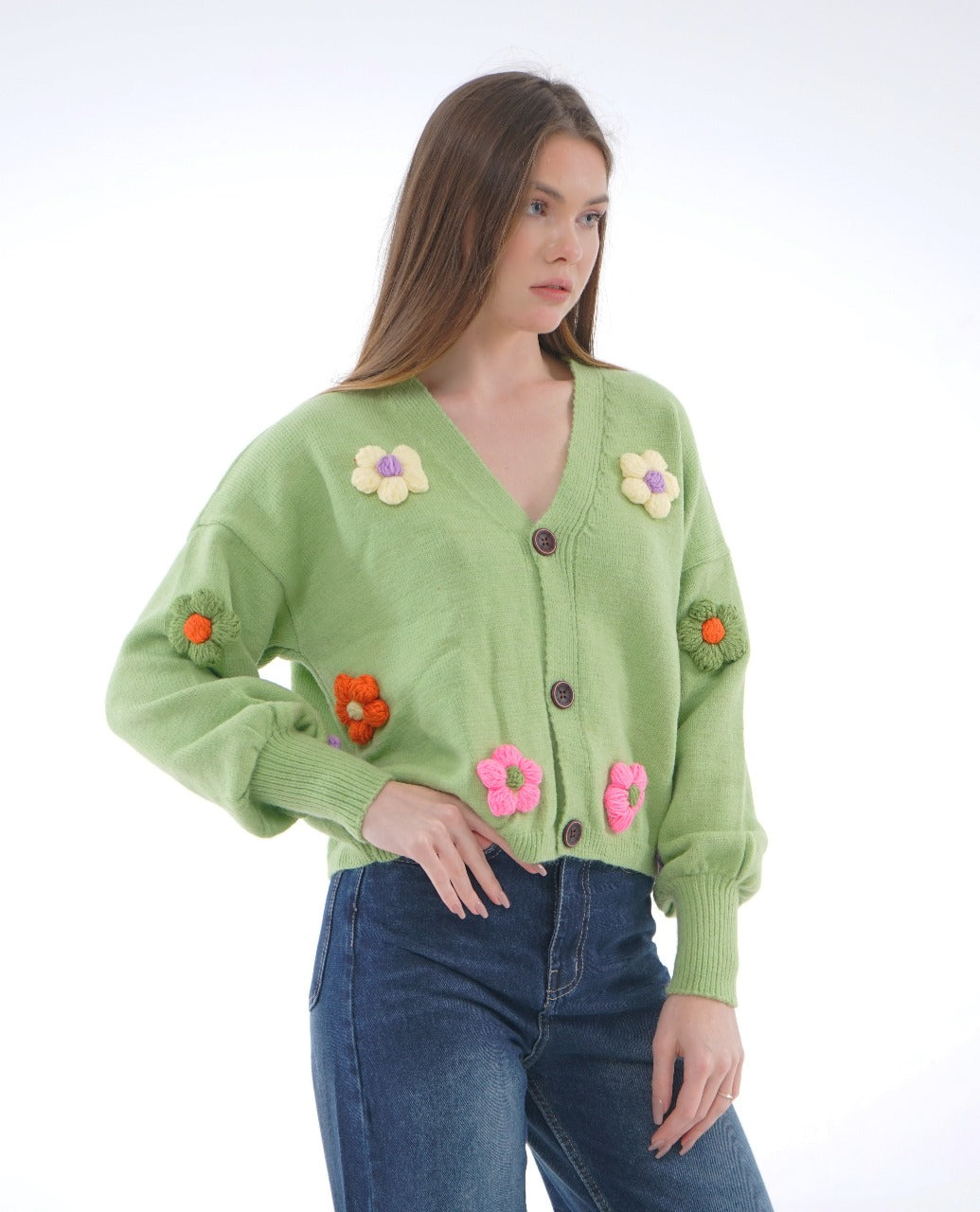HAND-EMBROIDERED KNIT BLOUSE