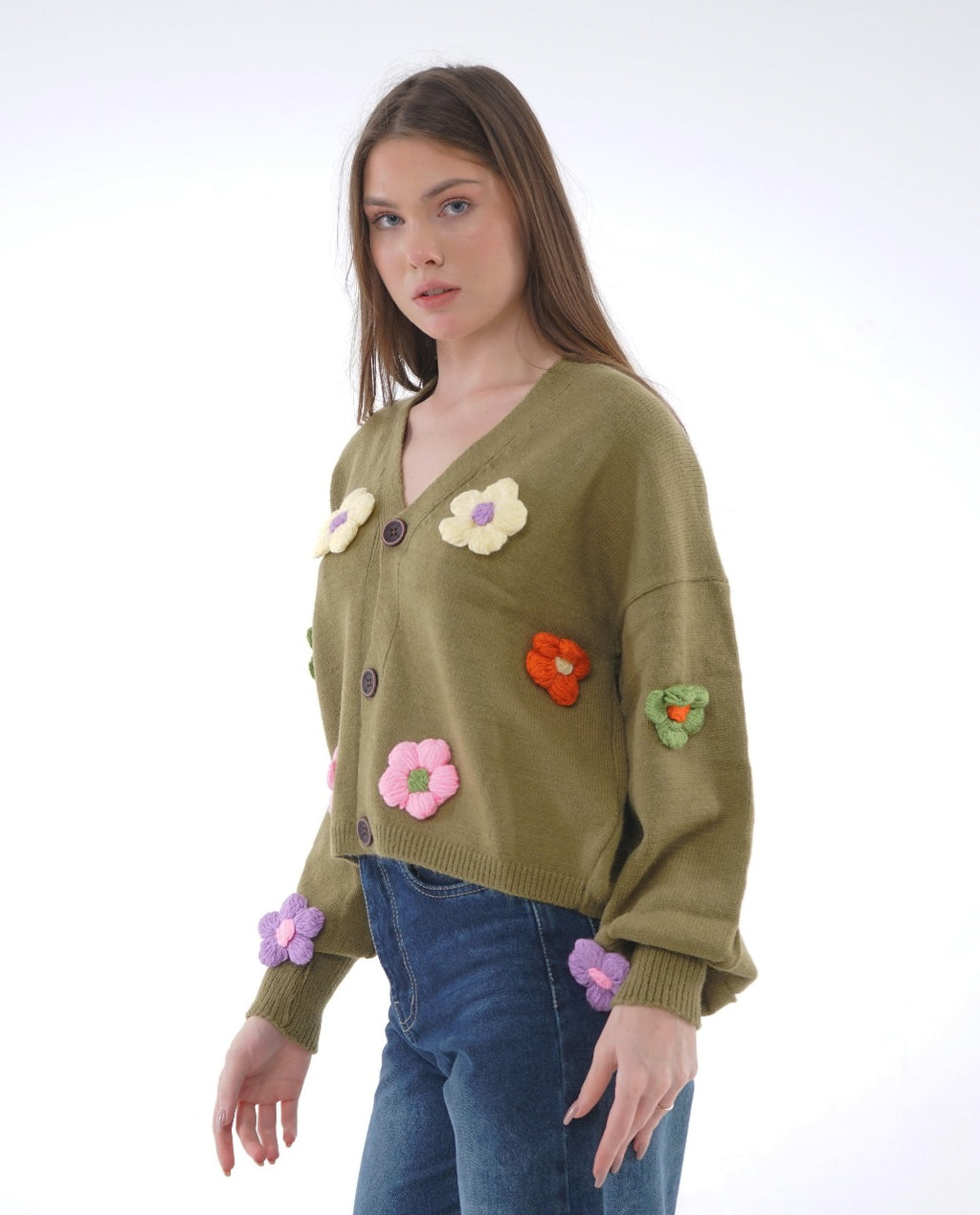 HAND-EMBROIDERED KNIT BLOUSE