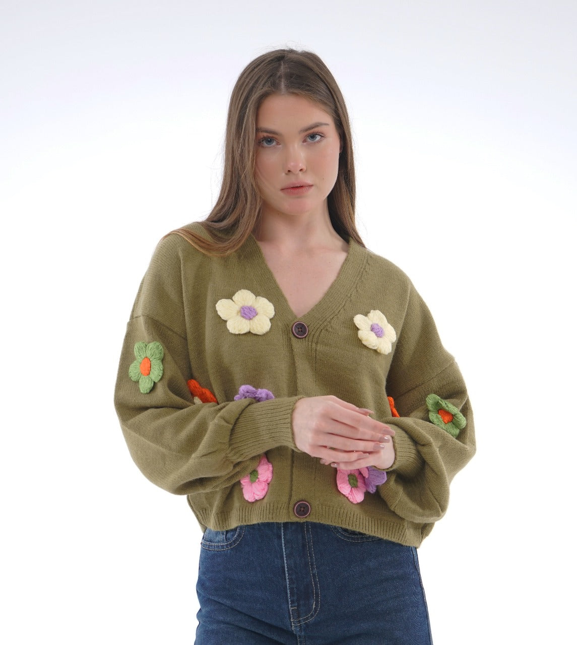 HAND-EMBROIDERED KNIT BLOUSE
