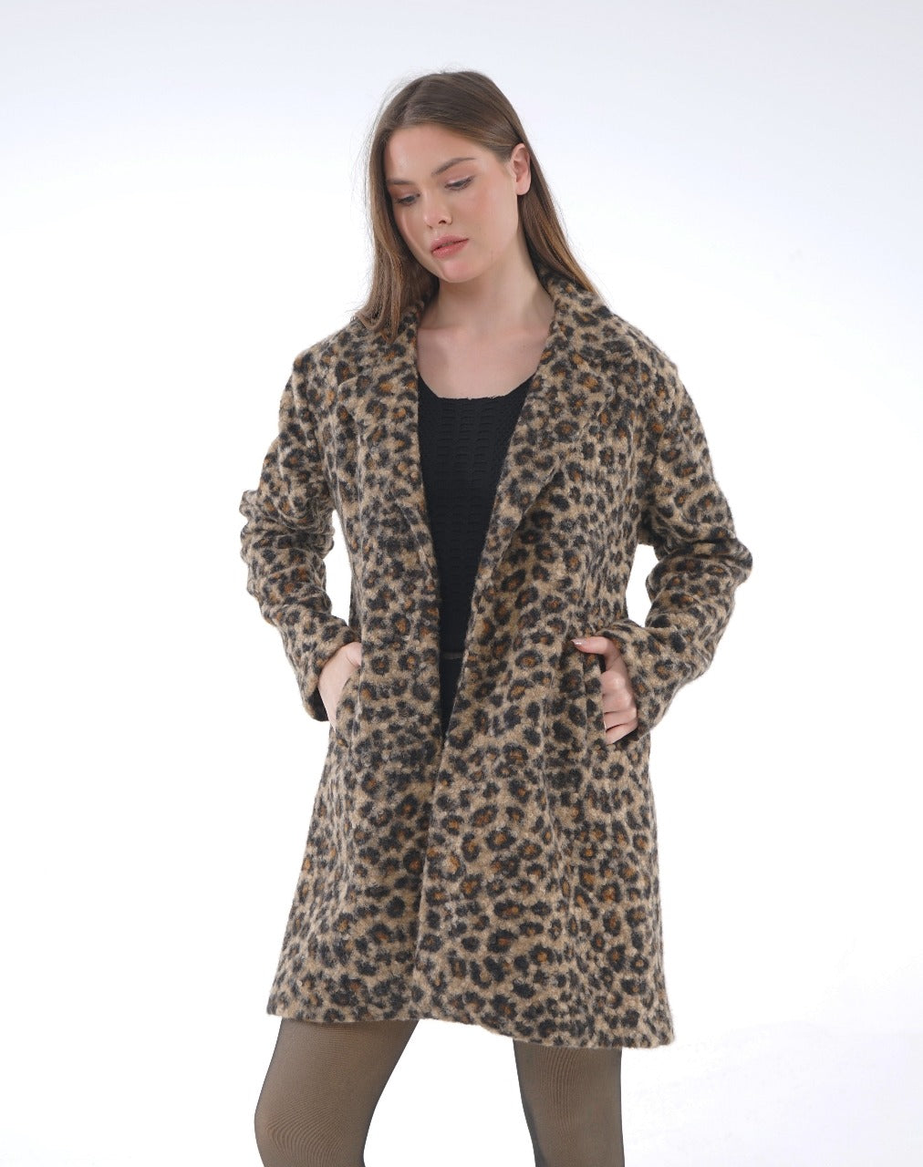LEOPARD KNIT COAT