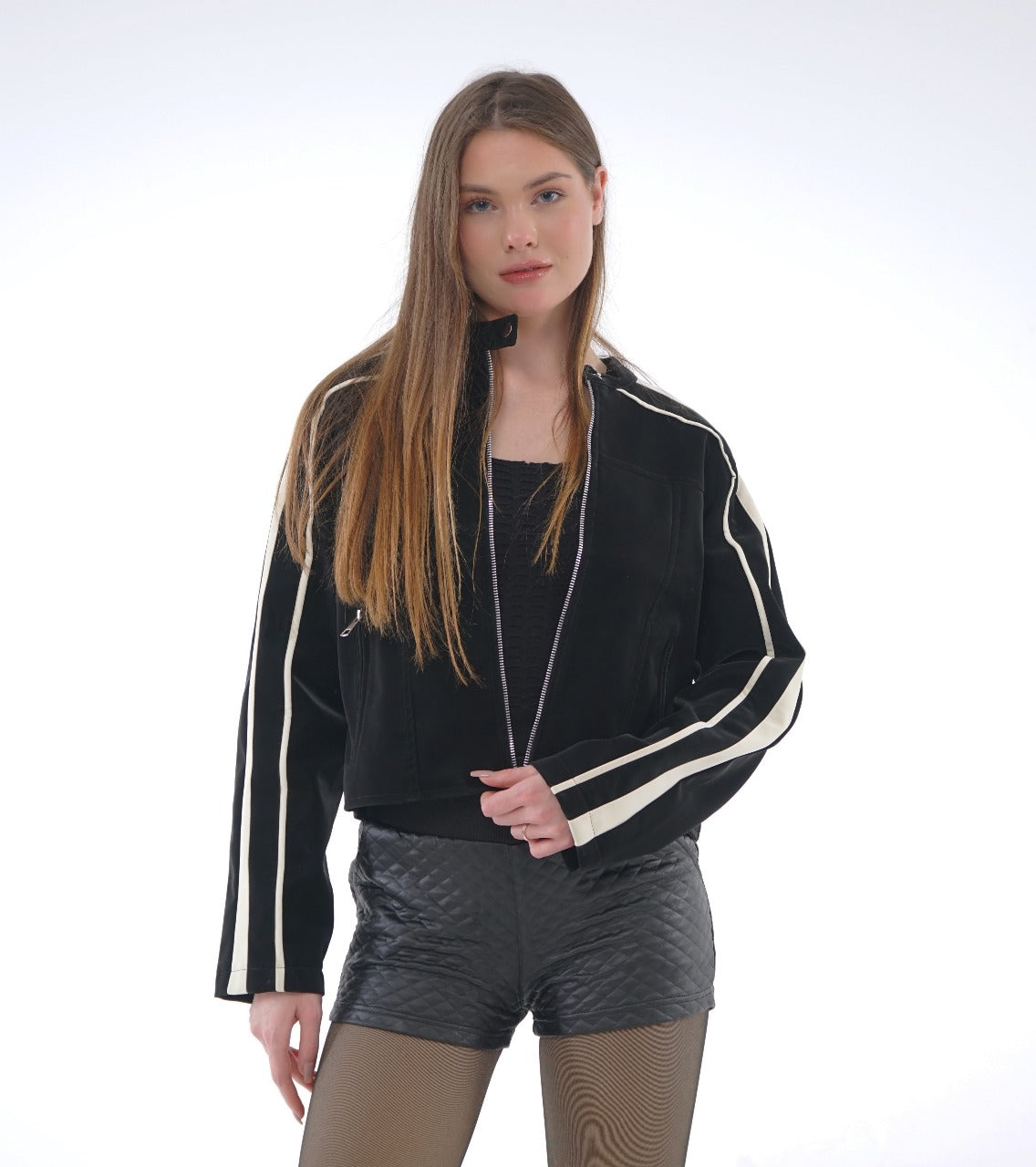 SUEDE LEATHER ZIP JACKET