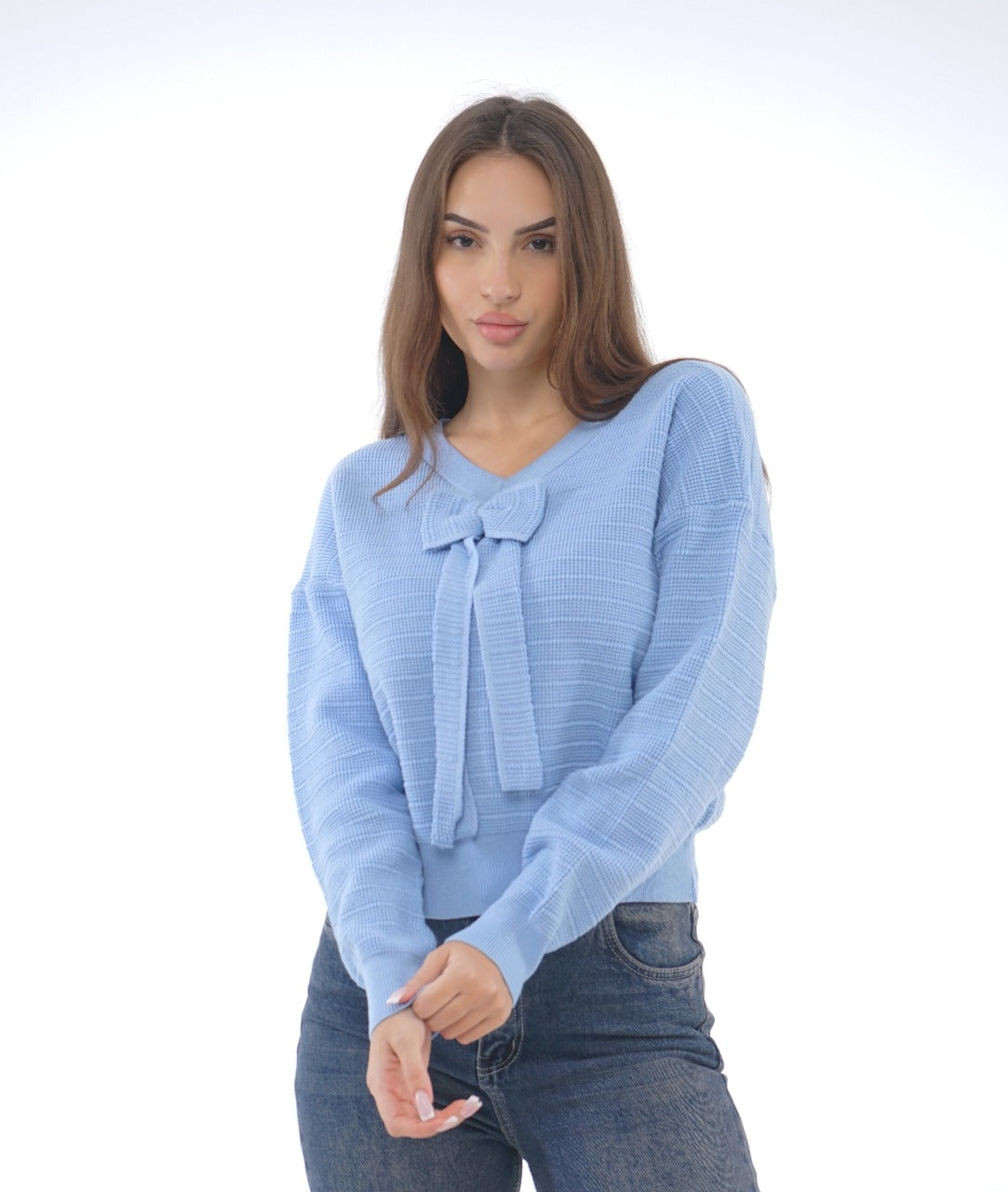 BOW DETAIL KNIT BLOUSE