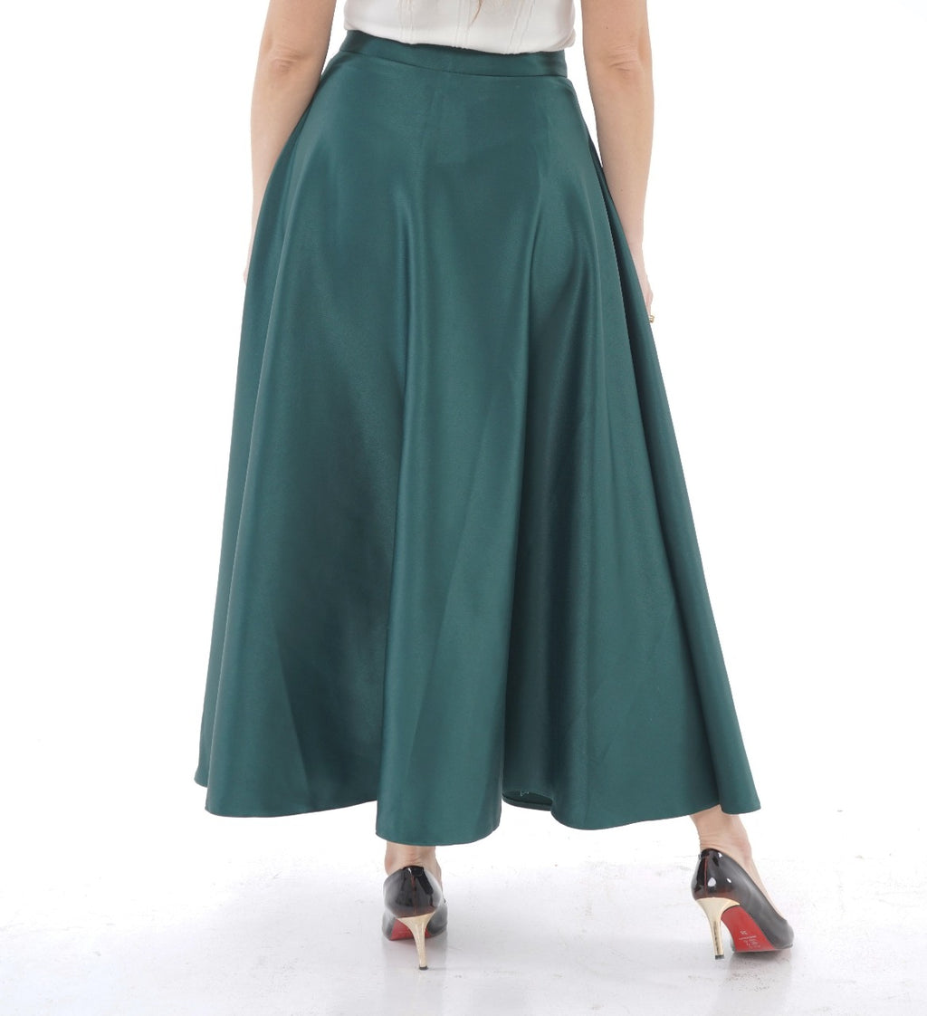 SATIN FLARE SKIRT