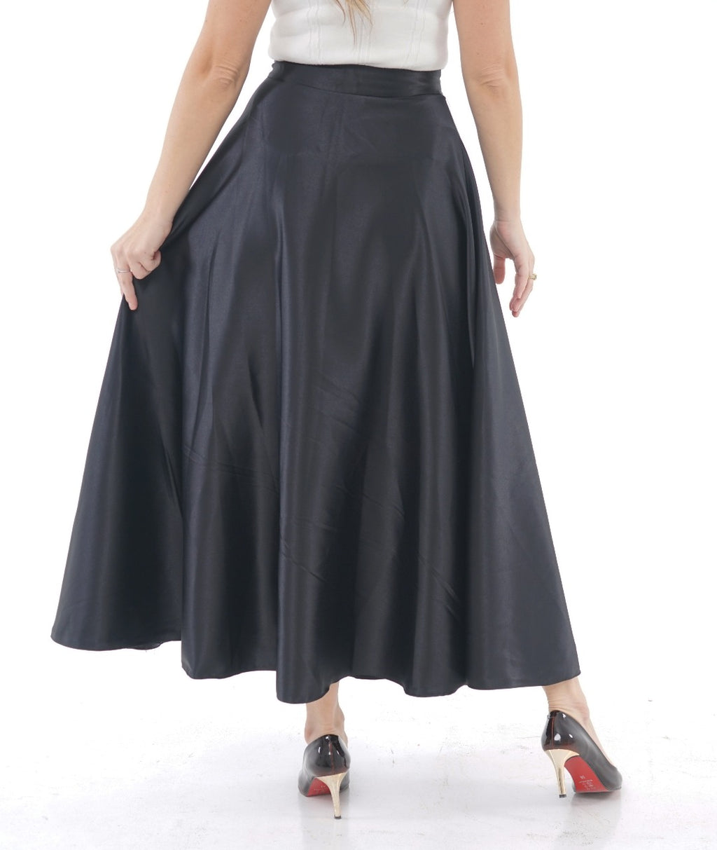 SATIN FLARE SKIRT