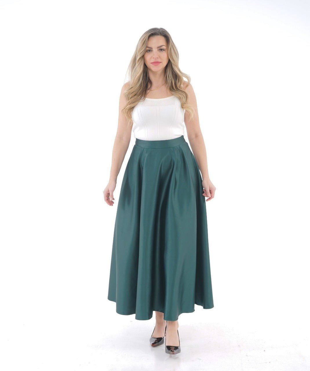 SATIN FLARE SKIRT