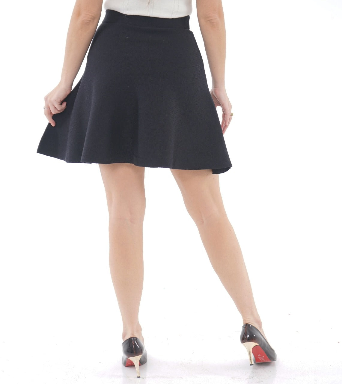 FLARED KNIT MINI SKIRT