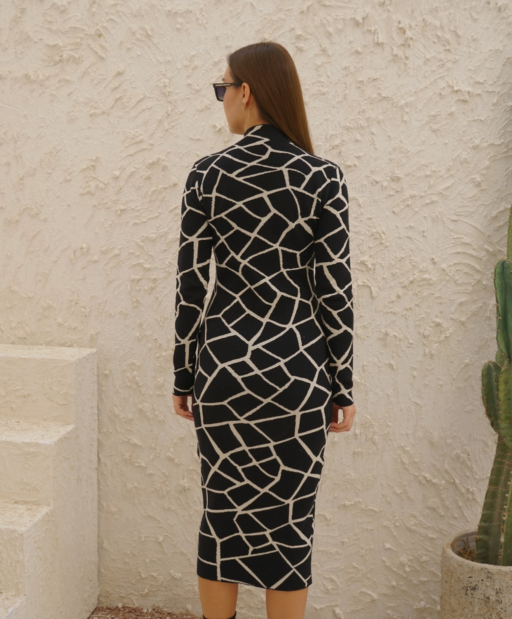 Geometric knit dress