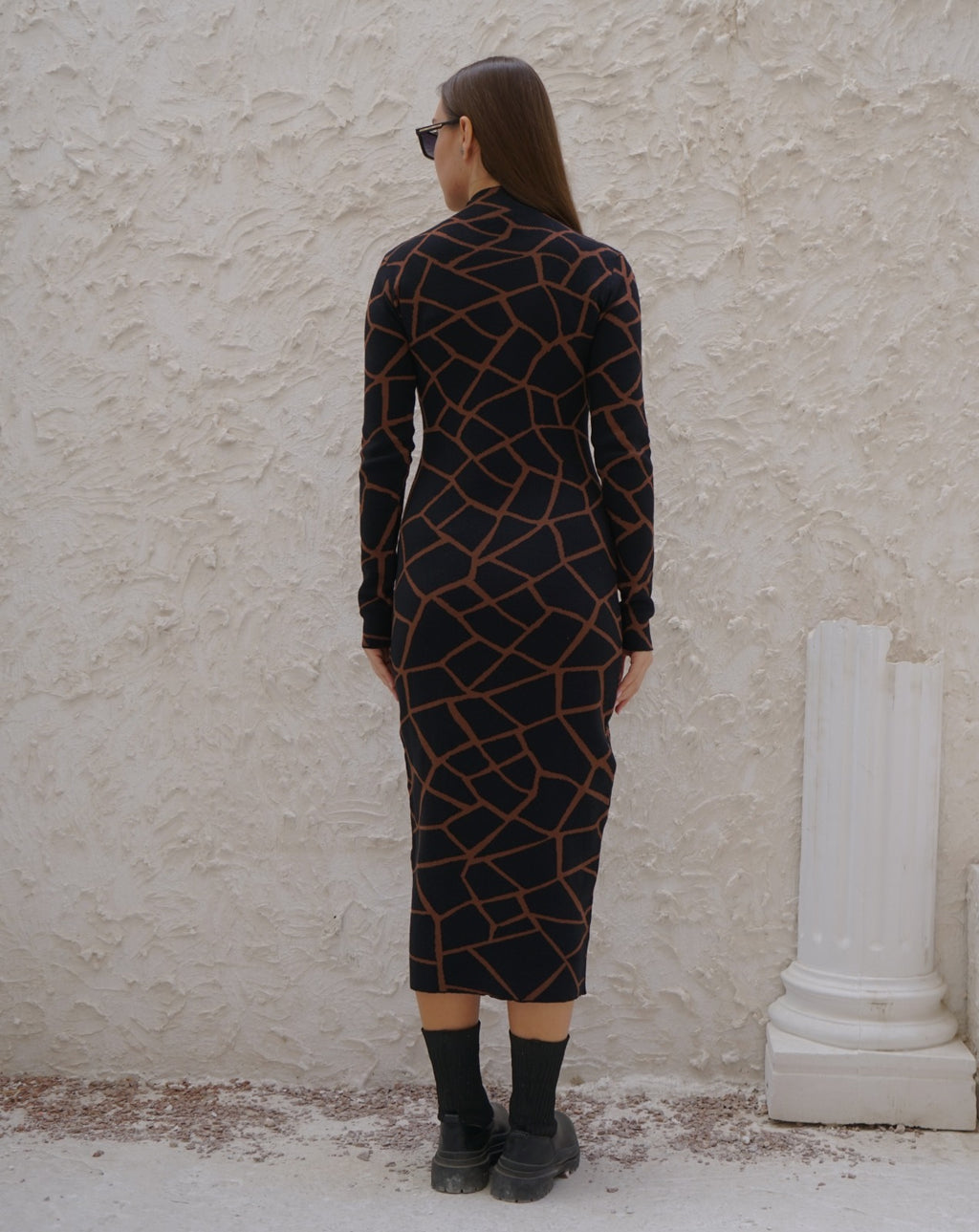 Geometric knit dress