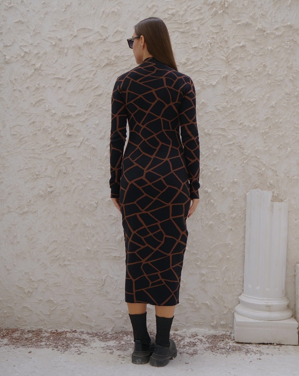 Geometric knit dress