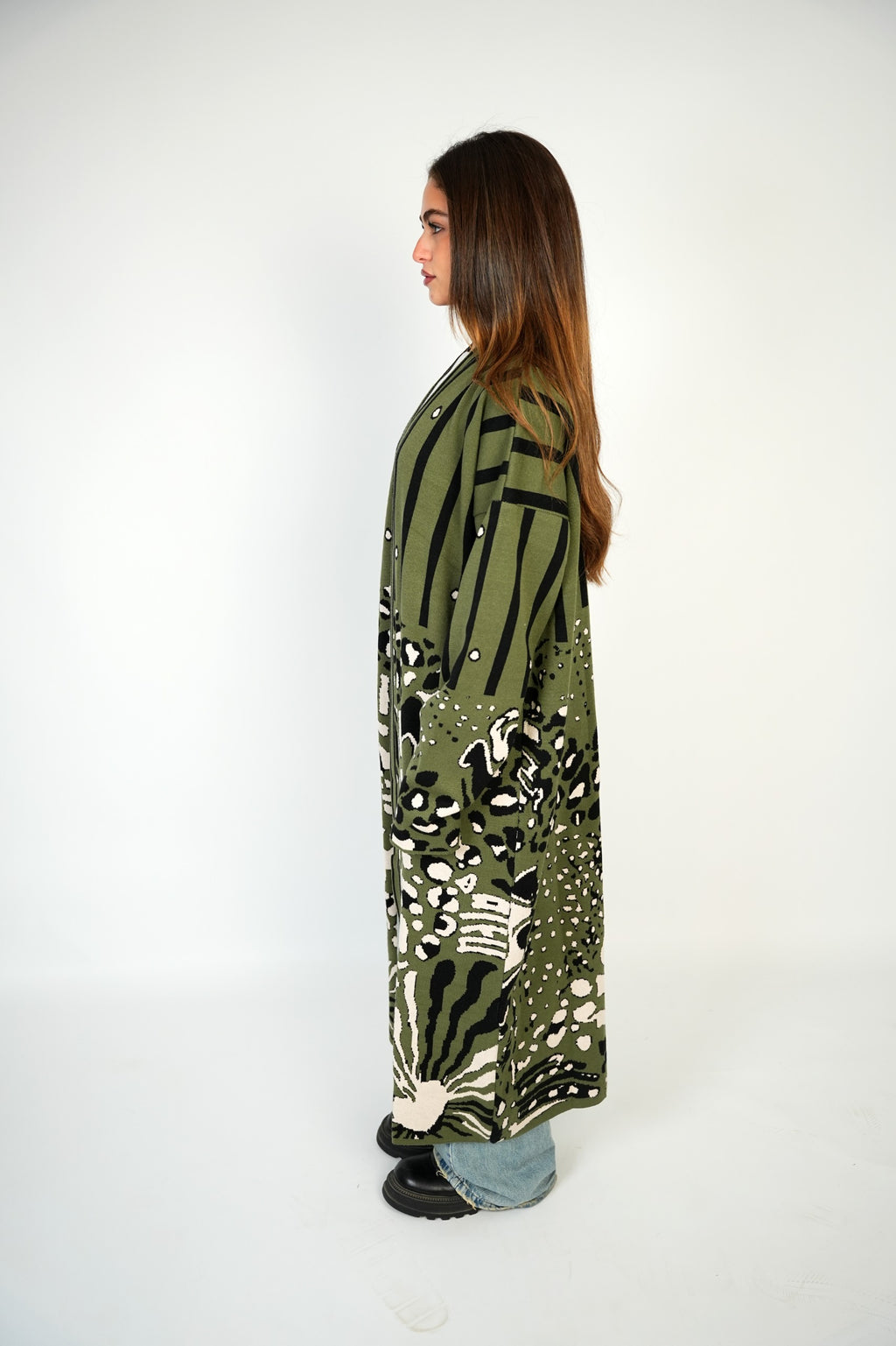 Signature Wild Cardigan – Olive Noir