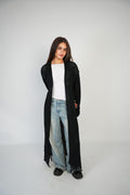Black Mesh Maxi Cardigan