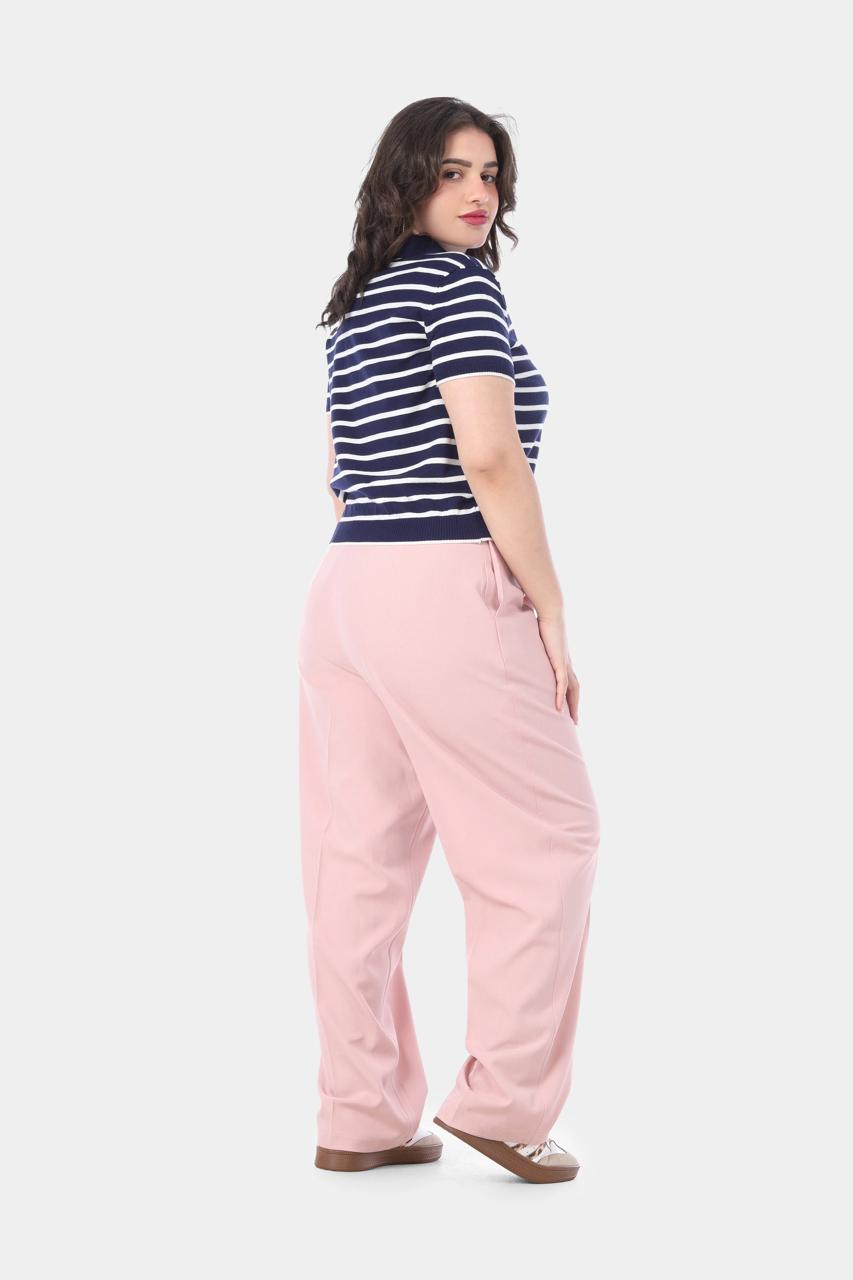 Classic Striped Polo Knit Top