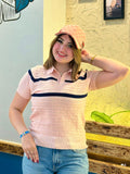 Casual Chic Ribbed Knit Polo