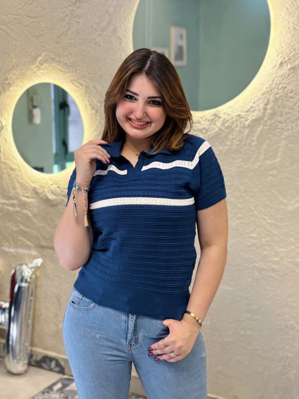 Casual Chic Ribbed Knit Polo